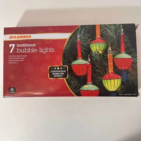 Sylvania Traditional Bubble Christmas Lights (7 count) New in Box - Picture 2 of 16